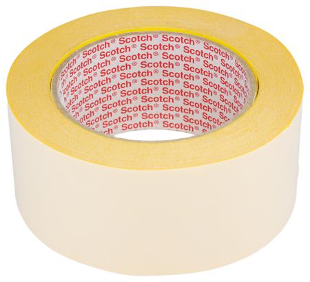 7000111987 3M 9195 Yellow Double Sided Paper Tape, 0.13mm Thick, Silicone Backing, 50mm x 25m