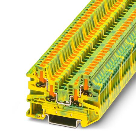 1079012 Phoenix Contact  PTV Series Green, Yellow, 0.14 → 2.5mm², Single-Level, Push In Termination, ATEX, IECEx