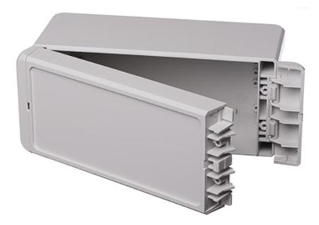 96014135-B-180809-PC-V0-7035 Bopla Bocube Series Light Grey Polycarbonate V0 Enclosure, IP66, IP68, IK07, Light Grey Lid, 191 x 80 x 90mm