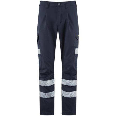 CT05-NV-LEO-48R Leo Workwear WINSFORD Navy Durable, Lightweight Hi Vis Trousers