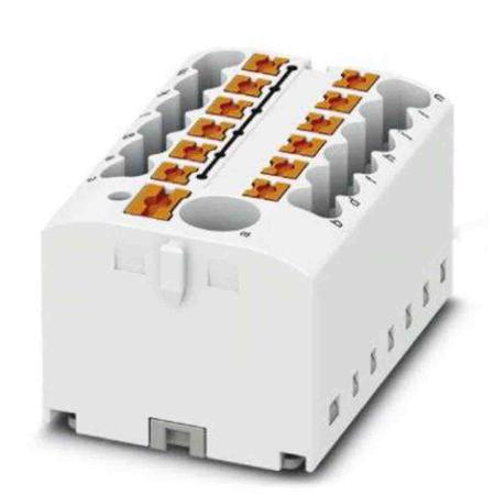 3273364 Phoenix Contact Distribution Block, 13 Way, 4mm², 24A, 450 V, White