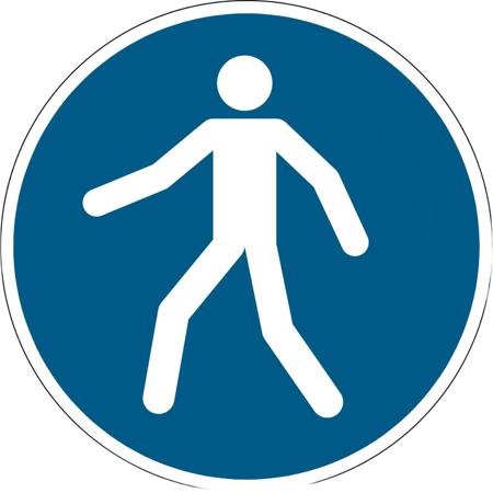 173106 Durable Adhesive Film Floor Sticker Use This Walkway Sign With Pictogram Only Text