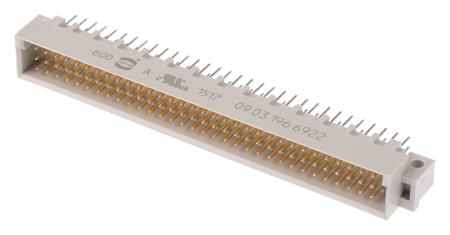 09031966922 HARTING 96 Way 2.54mm Pitch, Type C Class C2, 3 Row, Straight DIN 41612 Connector, Plug