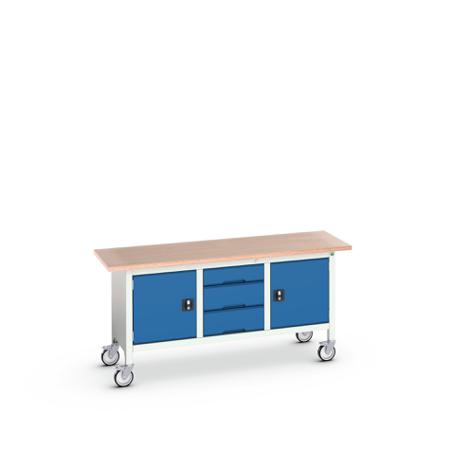 16923222.11 Bott 2 Door, 3 Drawer Sheet Steel Floor Standing Storage Cabinet, 1750 x 600 x 830mm