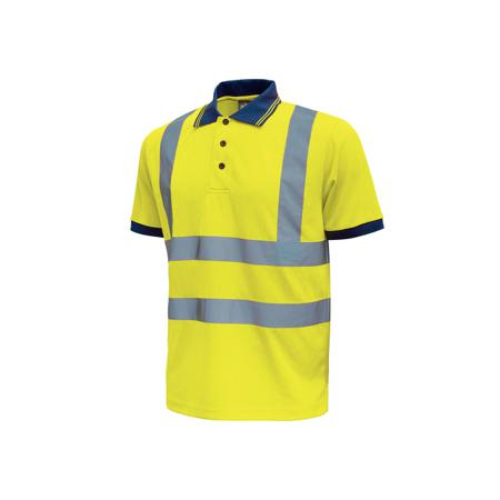 WHL198YF-L UPower Hi - Light Fluorescent Yellow Cotton, Polyester Polo Shirt, UK- M, EUR- L