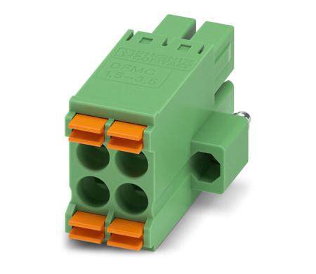 1790292 Phoenix Contact, 3.5mm Pitch, DFMC 1.5/ 2-STF-3.5, 4 Way, Pluggable Terminal Block, Plug, Cable Mount, Spring Cage