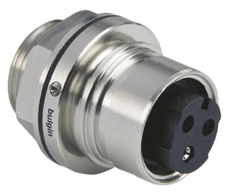 PXM6012/03S/ST Bulgin Circular Connector, 3 Contacts, Front, Socket, Female, IP66, IP68, IP69K, Buccaneer 6000 Series