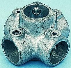 424-4614 RS Pro Round Tube 4-Way Connector, strut profile Type 1,