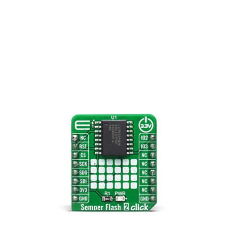 MIKROE-4028 MikroElektronika , Semper Flash 2 Click Flash Flash Memory Board for S25HL512T for Mass Storage