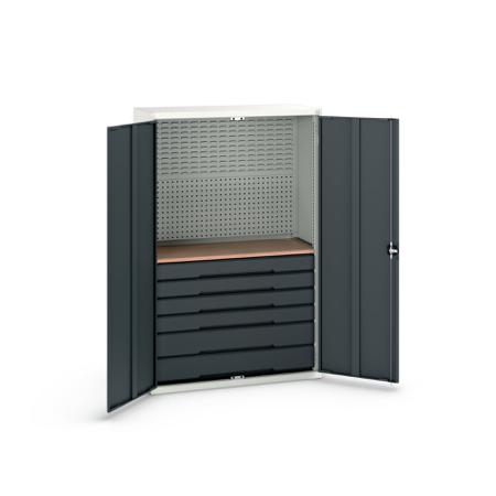 16926595-19 Bott 2 Door, 6 Drawer Sheet Steel Cupboard, 1300 x 550 x 2000mm