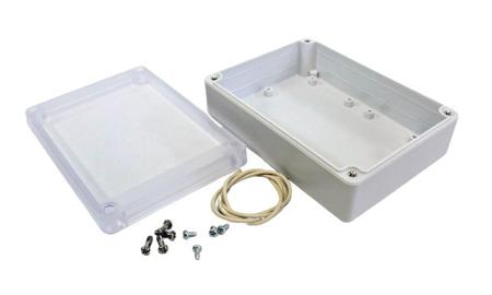 RP1200C Hammond RP Series Light Grey Polycarbonate General Purpose Enclosure, IP65, Clear Lid, 145 x 105 x 40mm