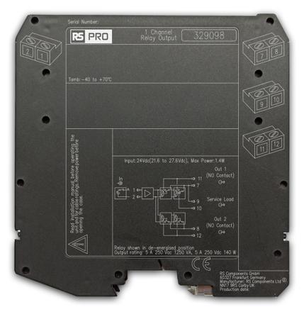 329-098 RS PRO 5 A NE/ND Loads Safety Relay, 24V dc, Single Channel, 4 Safety Contacts