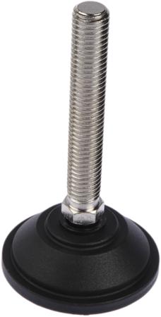 A090/020 Nu-Tech Engineering M12 PA Reinforced Nylon Adjustable Foot, 600kg Static Load Capacity 10° Tilt Angle
