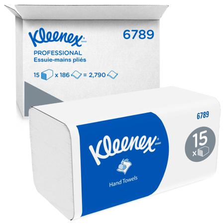 6789 KLEENEX Kleenex Folded White Paper Towel, 215mm, 2-Ply, 186 Sheets