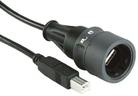 PXP6040/A/2M00 Bulgin USB 2.0, Male USB A to Male USB B, 2m