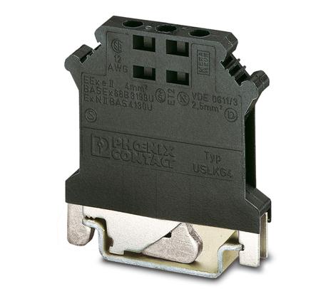 2798789 Phoenix Contact  USLKG 4 BK/BK Series Black, 4mm², Single-Level, Screw Termination