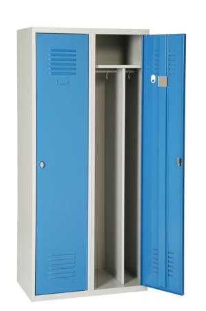 CVS412DSP 2 Door Vented Metal Blue, Light Grey Locker, 1800 mm x 800 mm x 500mm