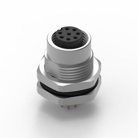 643260100608 Industrial Circular Connectors, 8 Contacts, Panel Mount, M12 Connector, Socket, Female, IP68, WR-CIRC Series