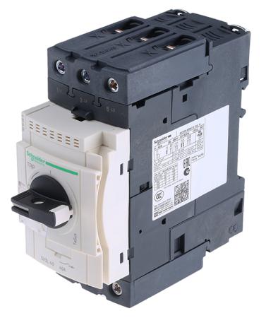 GV3L40 Schneider Electric TeSys Thermal Circuit Breaker - TeSyS GV 3 Pole 690V Voltage Rating DIN Rail Mount, 40A Current