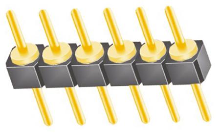 TS-106-G-A Samtec TS Series Straight Through Hole Pin Header, 6 Contact(s), 2.54 mm Pitch, 1 Row, Unshrouded