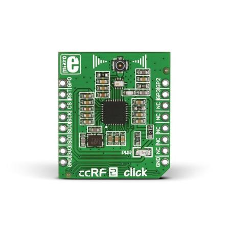 MIKROE-1716 MikroElektronika ccRF2 Click CC1120 ISM for Home, Industrial Automation