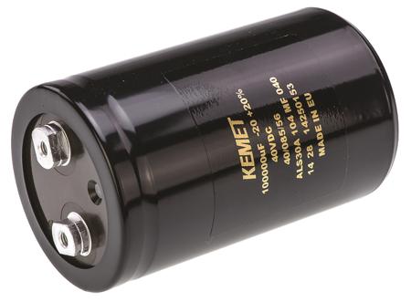 ALS30A104MF040 KEMET 0.1F Aluminium Electrolytic Capacitor 40V dc, Screw Terminal -