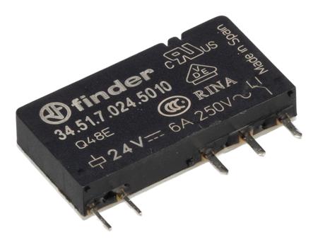 345170245010 Finder 34 Series Industrial Relay, DIN Rail Mount