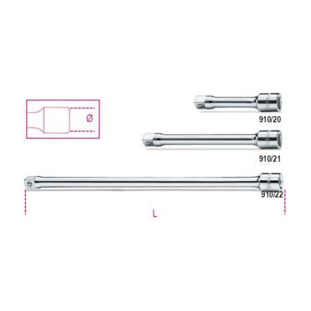 910/22 BETA  3/8 in Extension Bar, 250 mm Overall