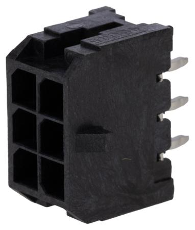 43045-0625 Molex MICRO-FIT 3.0 43045, 3mm Pitch, 6 Way, 2 Row, Straight PCB Header, Through Hole