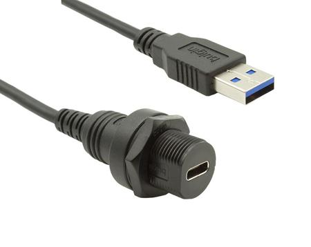 PXP0025/C/1M00/A Bulgin USB 3.0, Female USB C to Male USB A, 1m