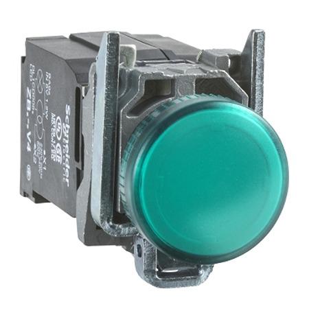 XB4BV8B3 Schneider Electric, XB4, Panel Mount Green Universal LED Pilot Light, 22.5mm Cutout, IP66, IP67, IP69K, Round, 4400
