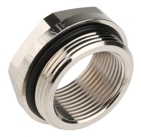 52104573 Lapp Cable Gland Adaptor, M32 Exterior Thread, M25 Interior Thread, Nickel Plated Brass, SKINDICHT Series