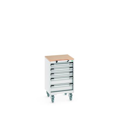 40402137-16V Bott, 5 Drawer Sheet Steel Floor Standing Storage Cabinet, 525 X 525 X 890mm