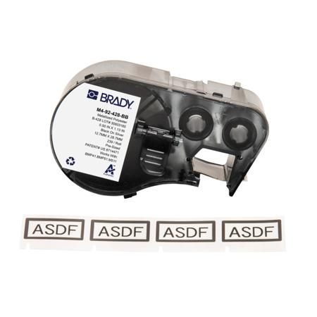 M4-92-428-BB Brady B-428 on Black on Light Grey Label, 12.70 mm Width