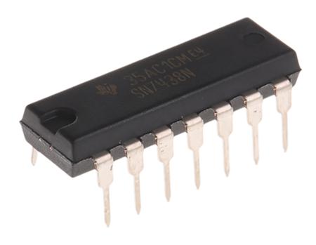 SN7438N Texas Instruments , Quad 2-Input NAND Logic Gate, 14-Pin PDIP