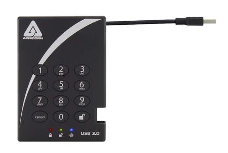 A25-3PL256-1000 Apricorn Aegis Bio 3 Portable 1 TB External Portable Hard Drive