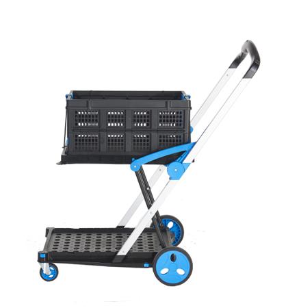 259-5115 RS PRO Foldable Folding Trolley Plastic Platform Trolley, 1000 x 600 x 1070mm, 70kg Load