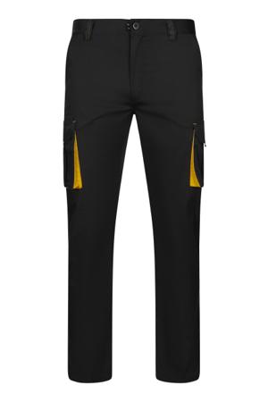 103024S_00-17_38 Velilla 103024S Black/Yellow 16% Polyester, 38% EME, 46% Cotton Stretchy Trousers 33in, 83cm Waist