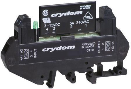 DRA1-CX240A5 Sensata Crydom DRA1-CX Series Solid State Interface Relay, 140 V Control, 5 A rms Load, DIN Rail Mount