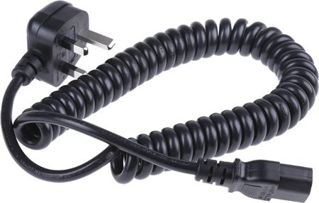 731-6185 RS Pro 2.5m power cord, C13 to UK Plug (BS 1363), 10 (BS 4491) A, 3/5/10/13 (BS 1363) A, 250 V