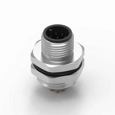 643050100608 Industrial Circular Connectors, 8 Contacts, Panel Mount, M12 Connector, Plug, Male, IP68, WR-CIRC Series