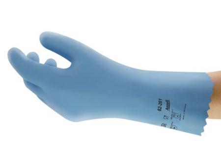 62201080 Ansell AlphaTec 62-201 Blue Nylon Abrasion Resistant, Chemical Resistant Work Gloves, Size 8, Latex, Natural Rubber
