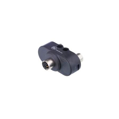 E12788 ifm electronic Side Entry, Top Entry 1 Pole M12 Plug to 2 Pole M12 Socket Adapter