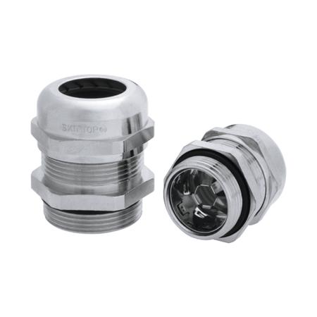 53112640 Lapp SKINTOP Series Silver Nickel Plated Brass Cable Gland, M25 Thread, 9mm min., 17mm max., IP68