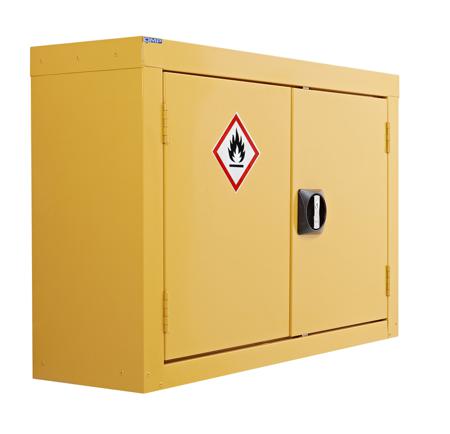 440-924 RS PRO Yellow Steel Lockable 2 Door Hazardous Substance Cabinet, 570mm x 850mm x 255mm