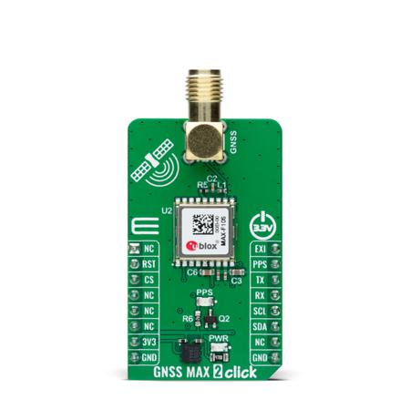 MIKROE-6353 MikroElektronika Professional Grade L1 or L5 Dual Band GNSS Receiver From U Blox MAX-F10S GPS Communication Board for