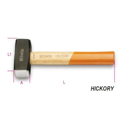 1380 1250 BETA Steel Lump Hammer with Wood Handle, 1.25kg