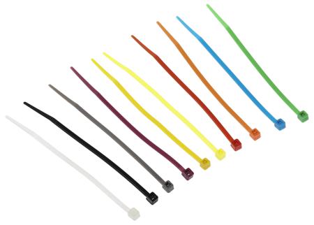 233-118 RS Pro Assorted Nylon Non-Releasable Cable Tie, 100mm x 2.5 mm