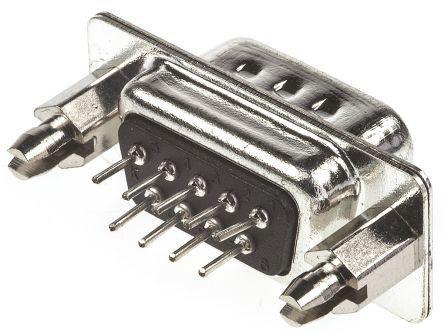 1-1634218-2 TE Connectivity AMPLIMITE HD-20 Series, 9 Way Through Hole PCB D-sub Connector Plug, 2.77mm Pitch