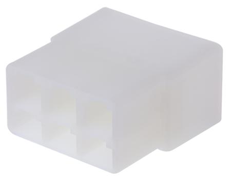 480004-5 TE Connectivity AMP FASTIN-FASTON Series, 6 Way Nylon 66 PCB Connector Housing, 6.35mm Tab Size, Natural